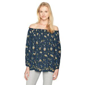 MAX EDITION Blue Floral Wide Sleeved Top